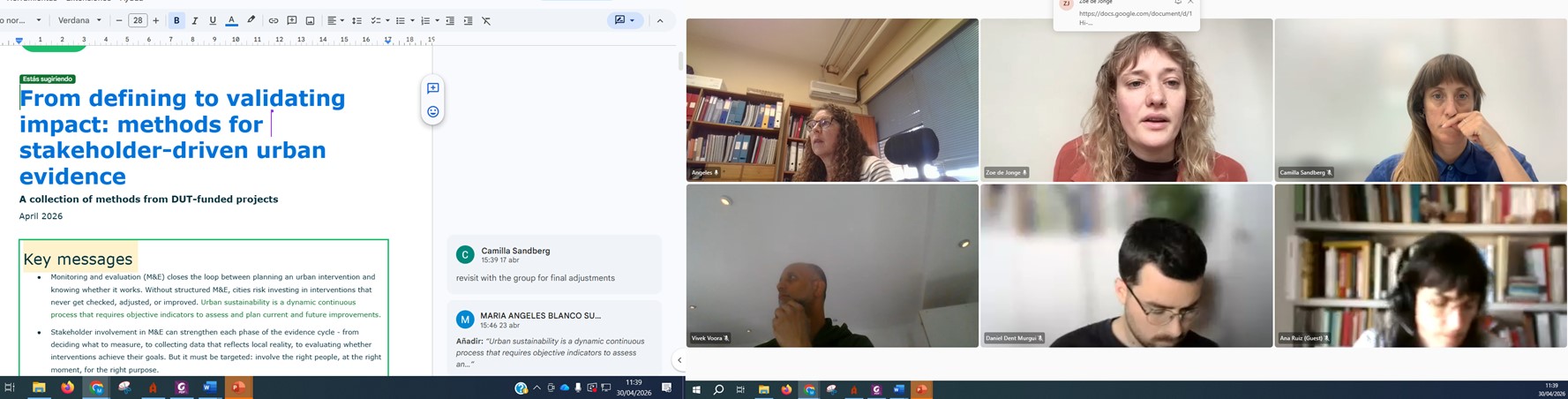 CirCoCreation Hub leader Angeles Blanco joins 6th DUT CUE Monitoring & Data Subgroup Meeting